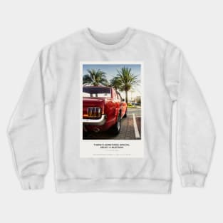 1965 Ford Mustang photography with palms and quote by Carroll Shelby Crewneck Sweatshirt